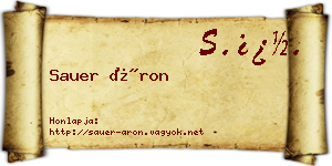 Sauer Áron névjegykártya
